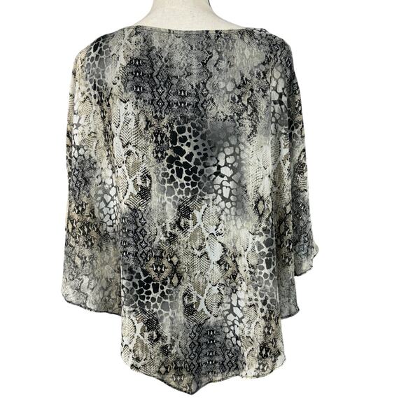 Alyx Medium Top Snake Print Cape Overlay Stretch Round Neck Sleeveless Multi New - Picture 6 of 10